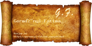Germányi Fatima névjegykártya